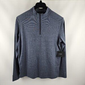 01.Algo Shirt Mens M Blue L/S Performance 1/4 Zip Pullover NWT